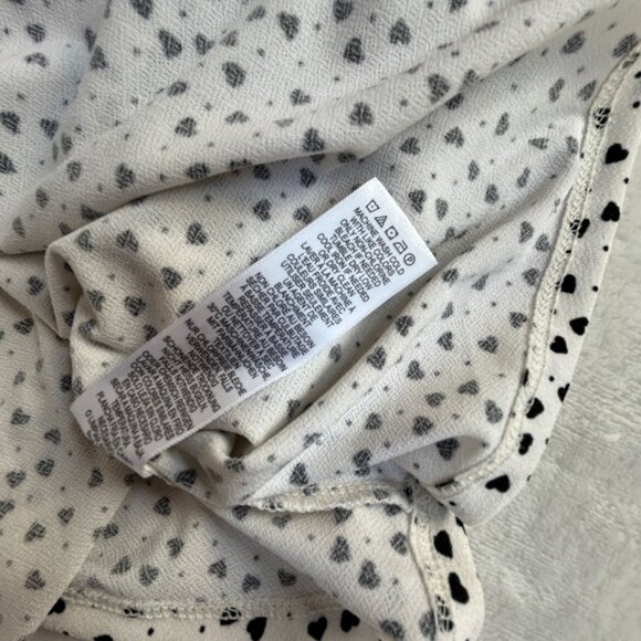 Adrianna Papell Womens White Black Heart Print 3/4 Sleeve Blouse Top 2X NWOT - Picture 5 of 8
